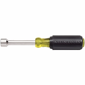Klein Tools 630-7/16 7/16" x7.3" Cushion-Grip Hollow-Shank Nut Driver with 3-Inch Shank