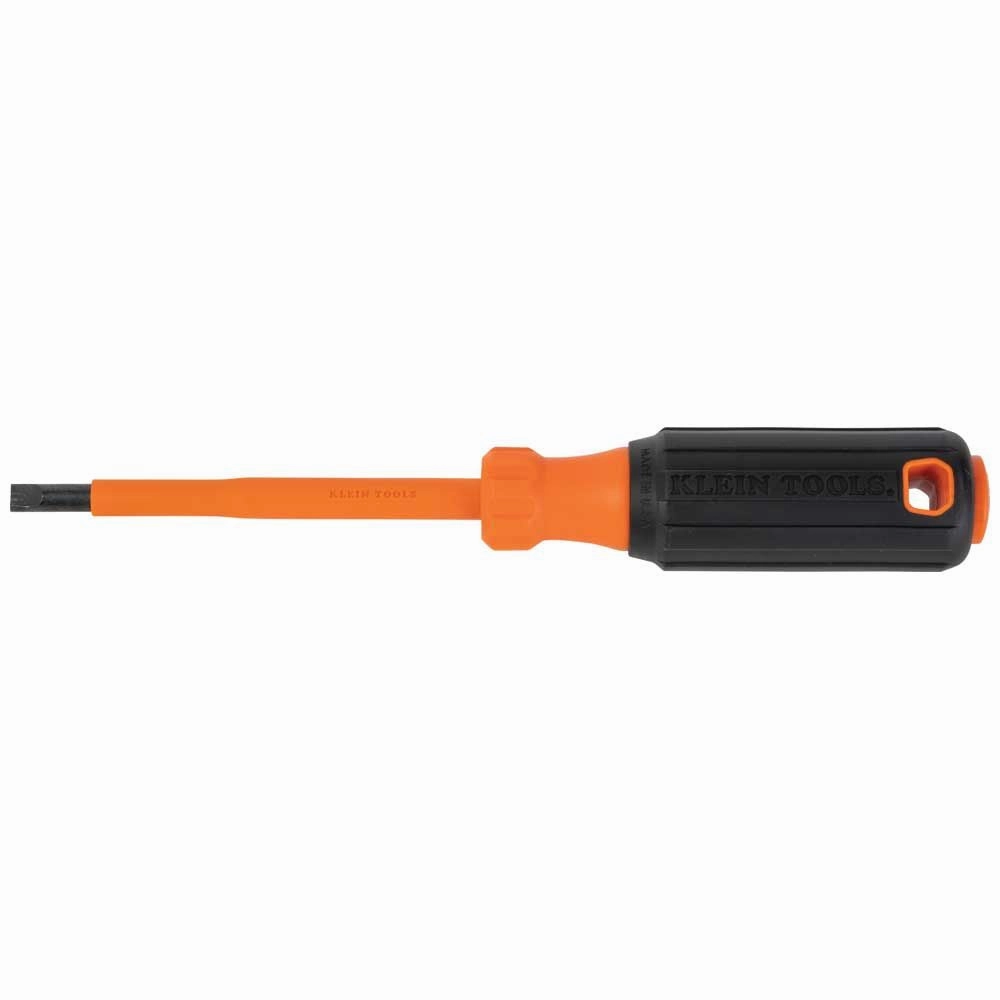 Klein Tools 6824INS Insulated Screwdriver, 1/4-Inch Cabinet Tip, 4-Inch Round Shank
