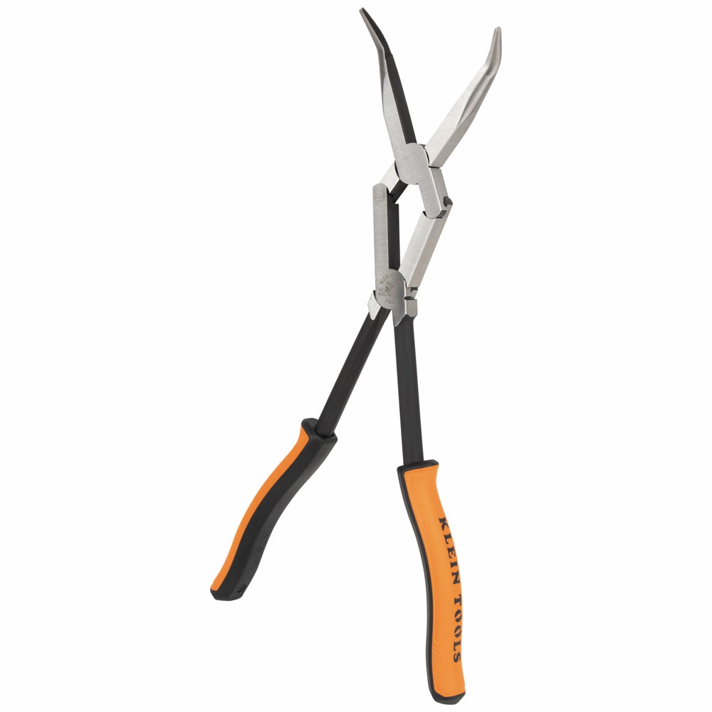 Klein Tools 71401 Long Reach Needle Nose Pliers, Bent Nose, 13"