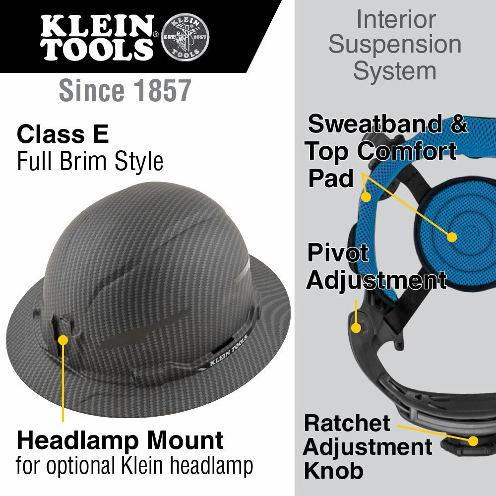 Klein Tools KHHSWTBND2 Hard Hat Sweatband Replacement, Premium KARBN
