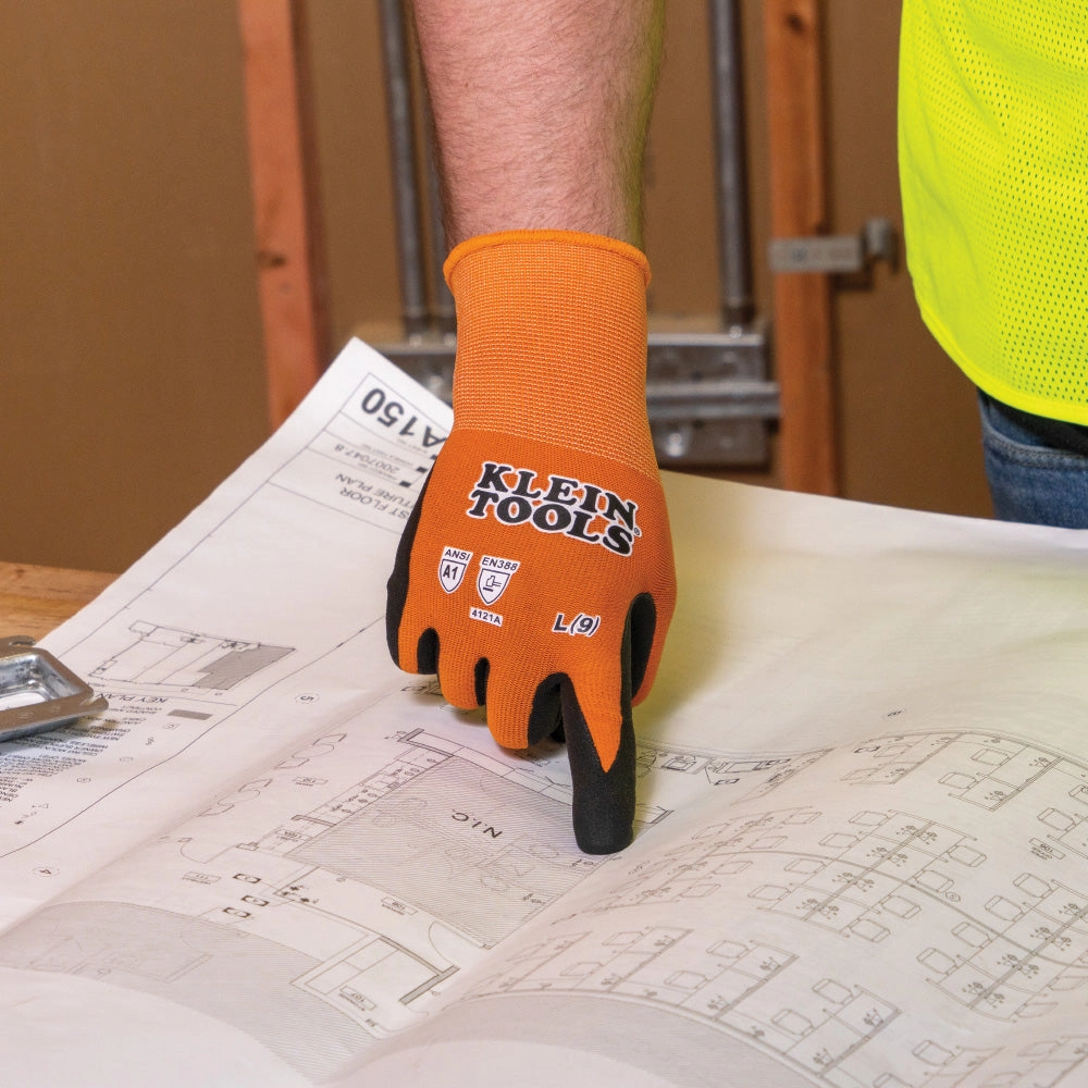 Klein Tools Knit Dipped Gloves, Cut Level A1, Touchscreen - 2-Pair