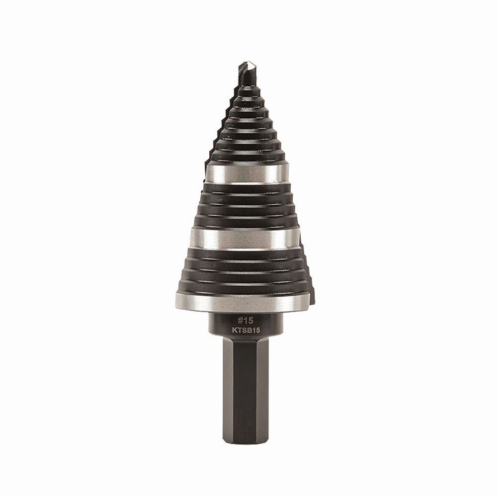 Klein Tools KTSB15 Step Drill Bit #15 Double Fluted 7/8 to 1-3/8-Inch