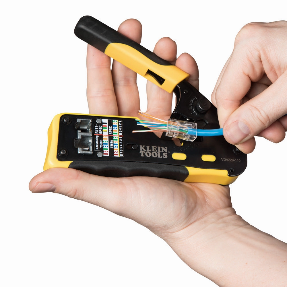 Klein Tools VDV226-110 Ratcheting Pass-Thru Modular Crimper