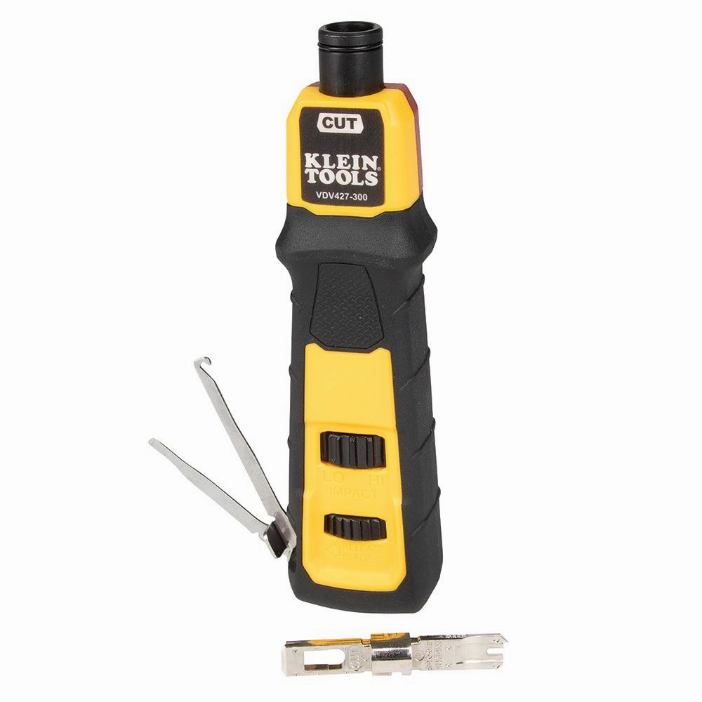 Klein Tools VDV427-300  Impact Punchdown Tool, 66/110 Blade, Spring-Loaded, MIM with Bayonet-Style, Twist-and-Lock Socket, DATA Punchdown