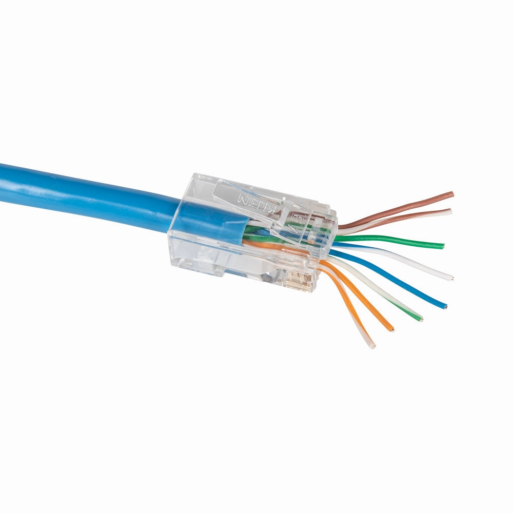 Klein Tools VDV826-703 Pass-Thru Modular Data Plug, CAT6, 50-Pack