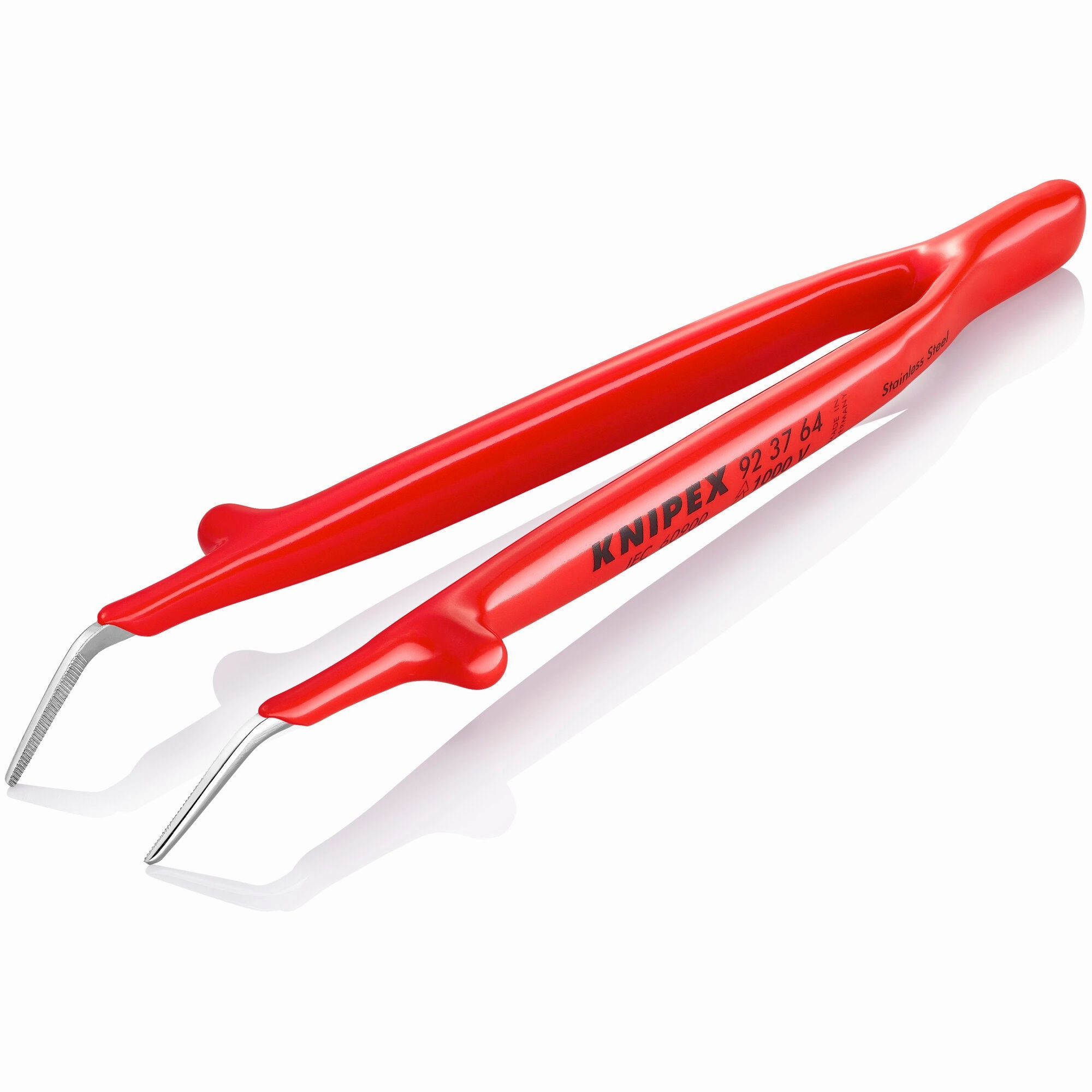 Knipex 92 37 64 6" Stainless Steel GrippingTweezers--30Angled-1000V Insulated
