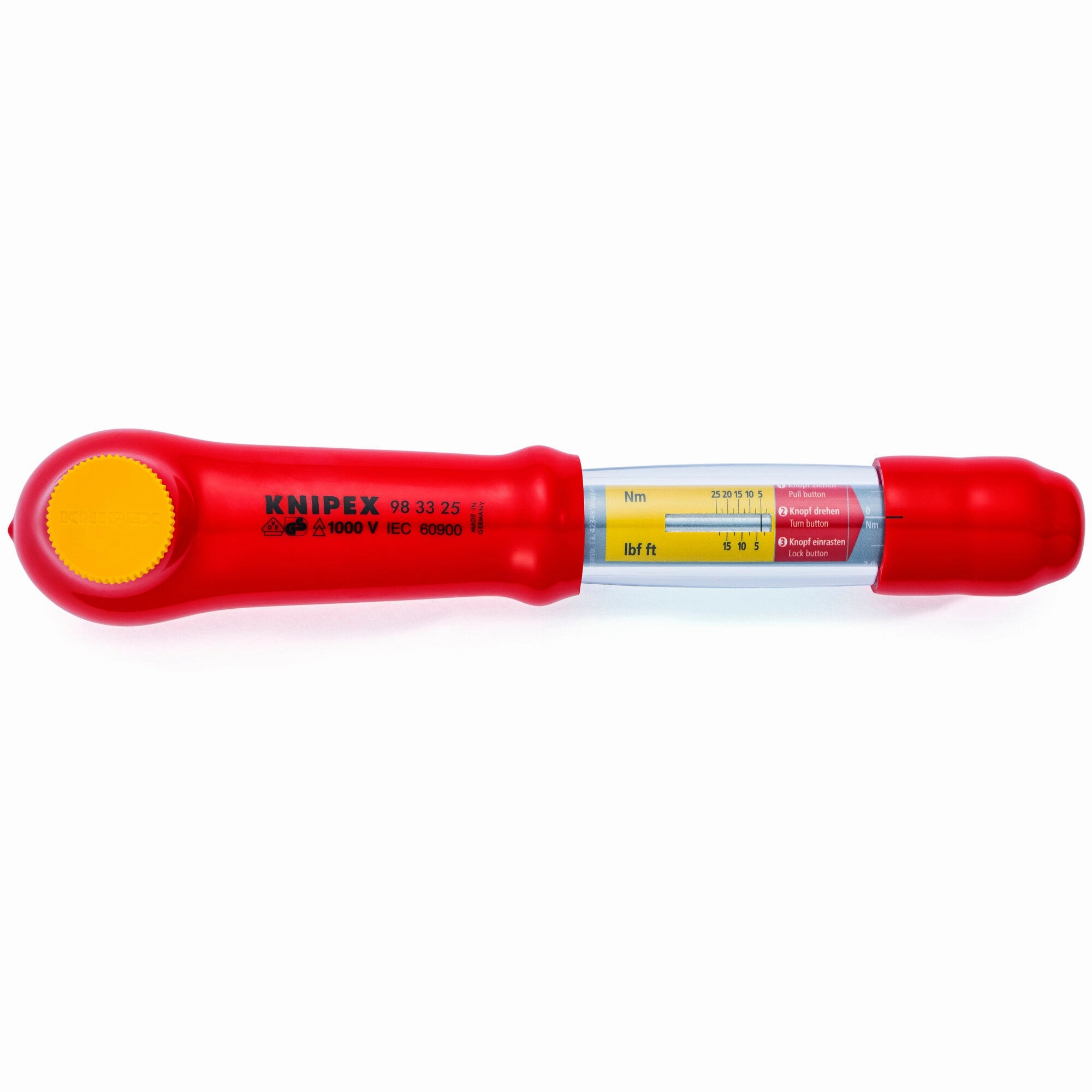 Knipex 98 33 25 3/8" Drive Reversible Torque Wrench-1000V Insulated