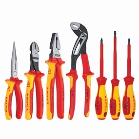 Knipex 9K 98 98 25 US 7 Pc Pliers and Screwdriver Tool Set-1000V Insulated in Tool Roll