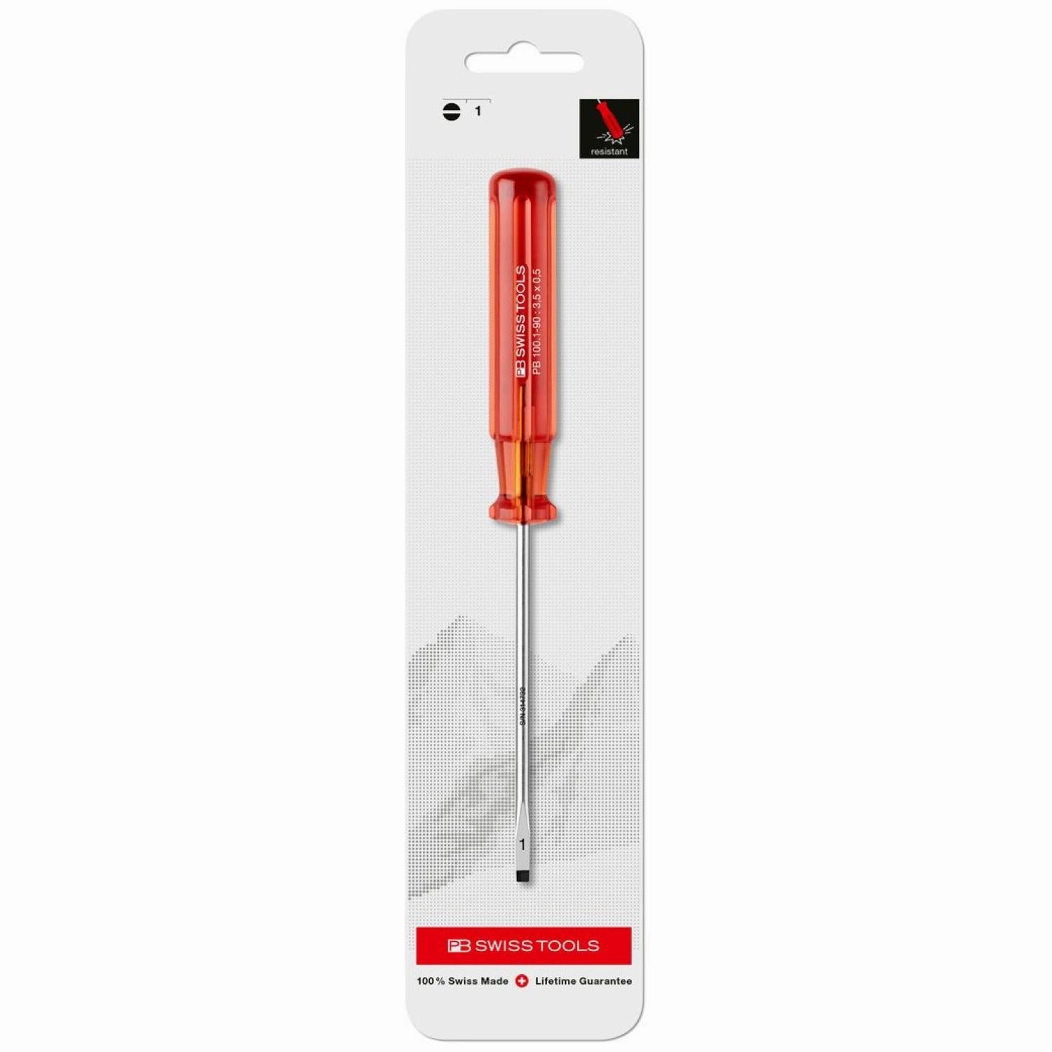 PB Swiss PB 100.1-90 Slotted Classic screwdrivers, 3.5mm x 90mm