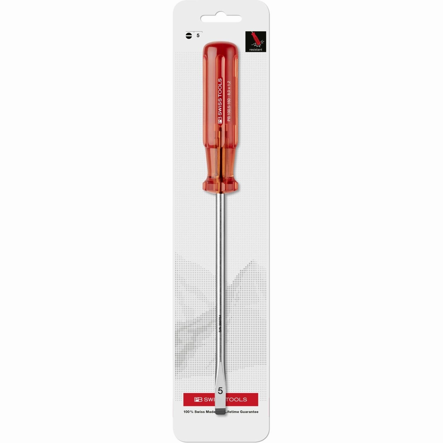 PB Swiss PB 100.5-160 Slotted, Classic screwdrivers, 8mm x 160mm