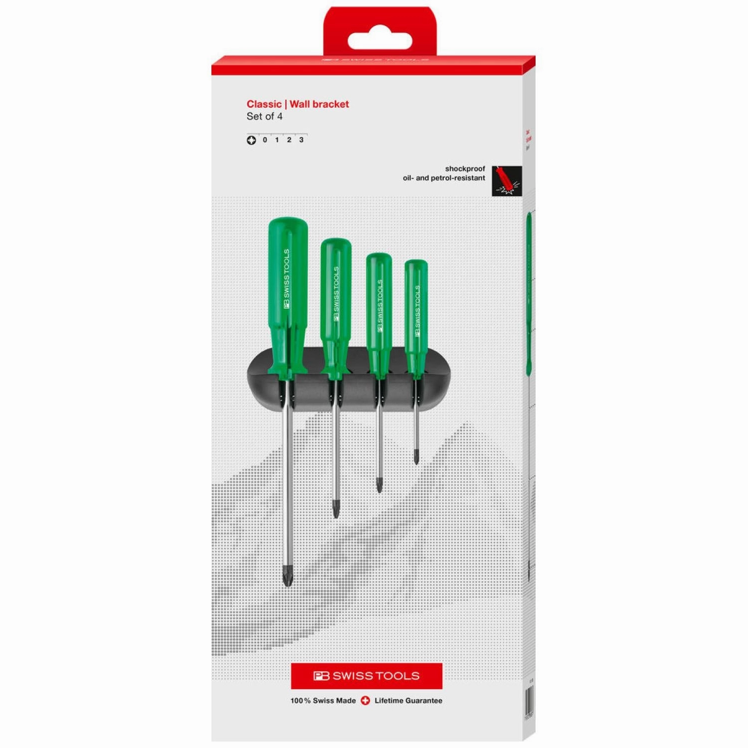 PB Swiss PB 243 Pozidriv Classic Screwdrivers Set with Wall Mount