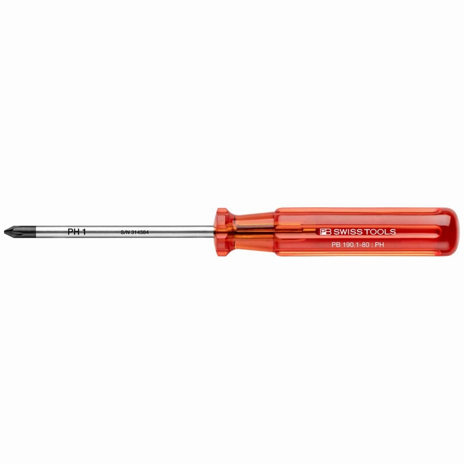 PB Swiss Tools PB 190.1-80 * Classic screwdrivers Phillips Screwdriver Good Grip PH1 80 mm