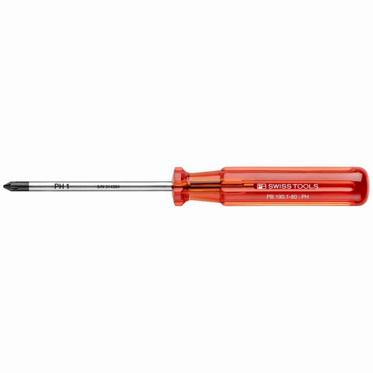 PB Swiss Tools PB 190.1-80 * Classic screwdrivers Phillips Screwdriver Good Grip PH1 80 mm