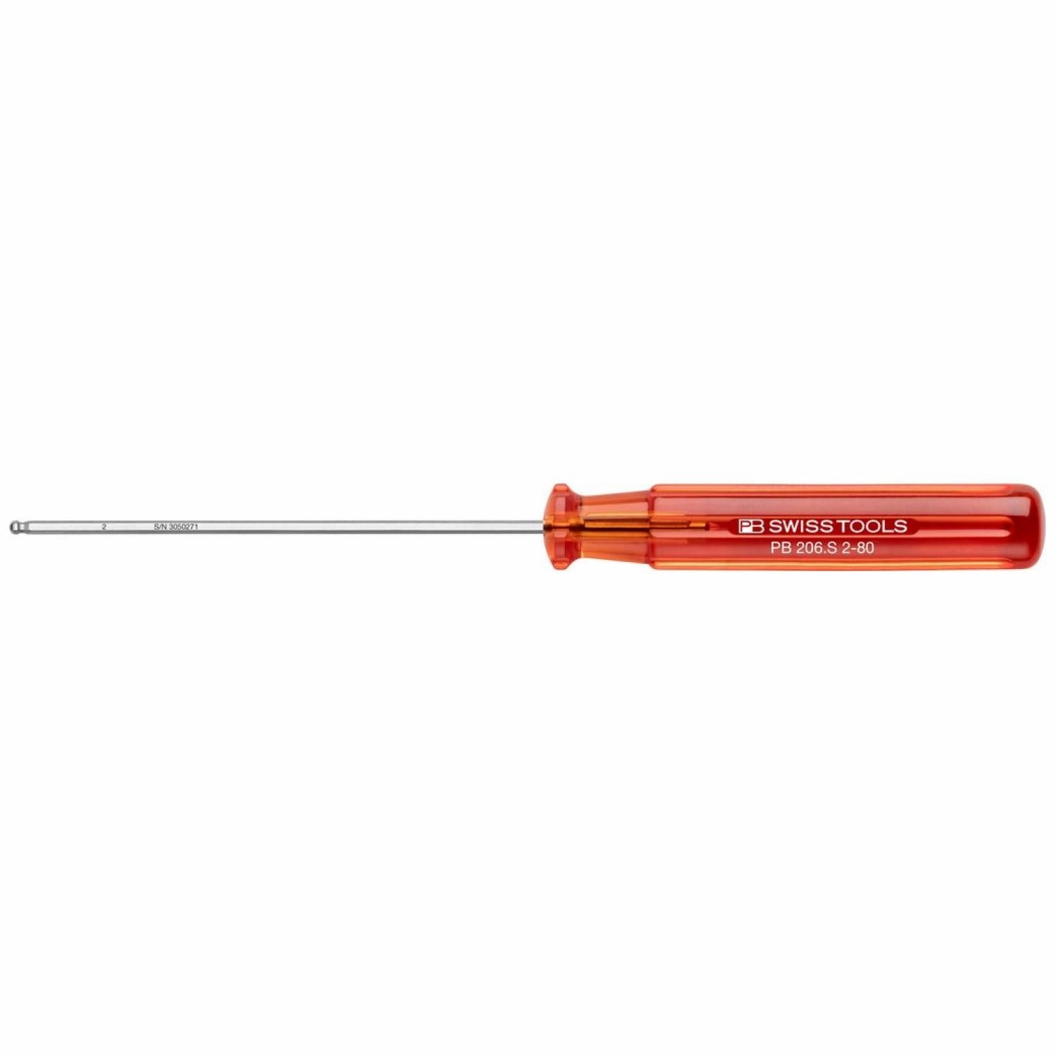 PB Swiss Tools PB 206.S 2-80 Hex Classic screwdrivers with ball point, 2mm x 80mm