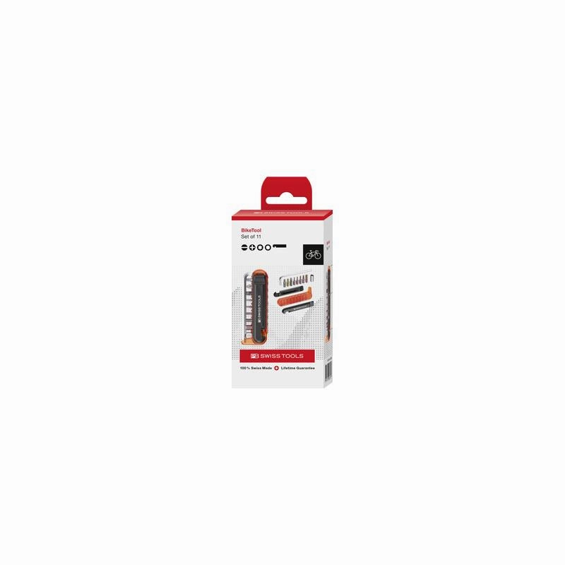PB Swiss Tools PB 470.Red CBB BikeTool: Pocket Tool with 9 screwdriving tools and two tire levers