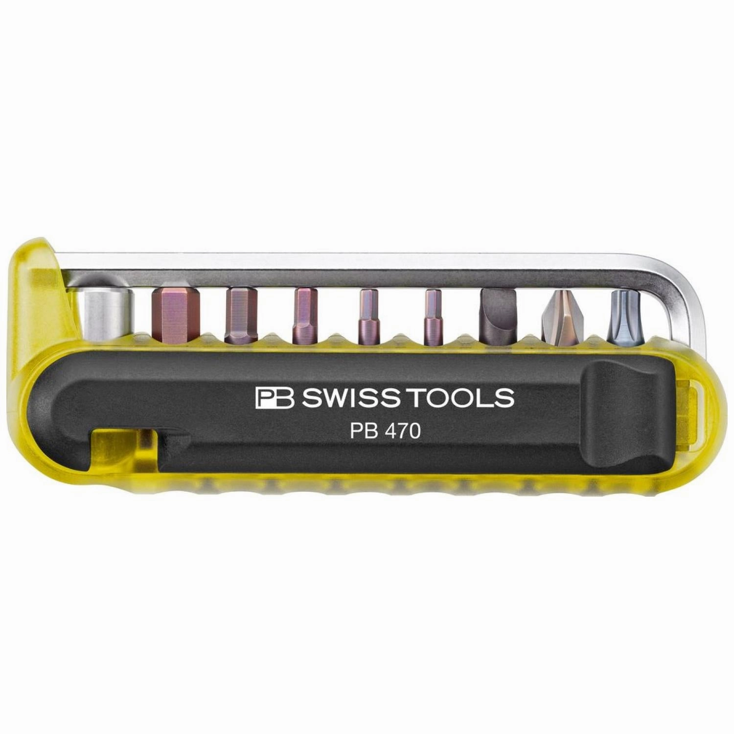 PB Swiss Tools PB 470.Yellow CN BikeTool: Pocket Tool With 9 Screwdriving Tools