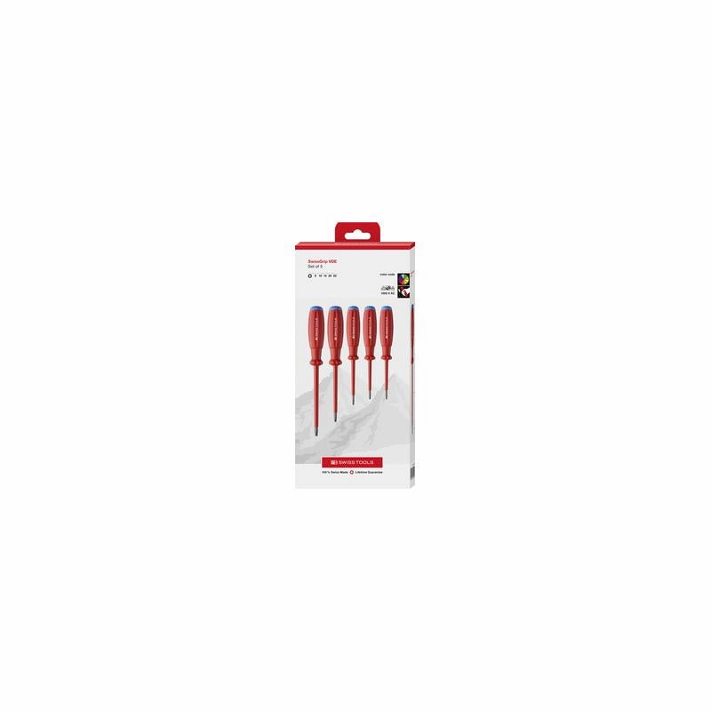 PB Swiss Tools PB 58549 SwissGrip VDE Screwdriver Set, Insulated, 5pcs