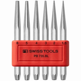 PB Swiss Tools PB 735.BL Drift Punch Set Flat Tip Octagonal Shaft 6-Piece, 1.5 - 6mm