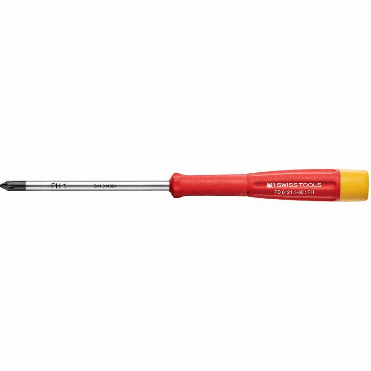 PB Swiss Tools PB 8121.1-80 Electronics Screwdrivers, Phillips, PH1 x 80mm