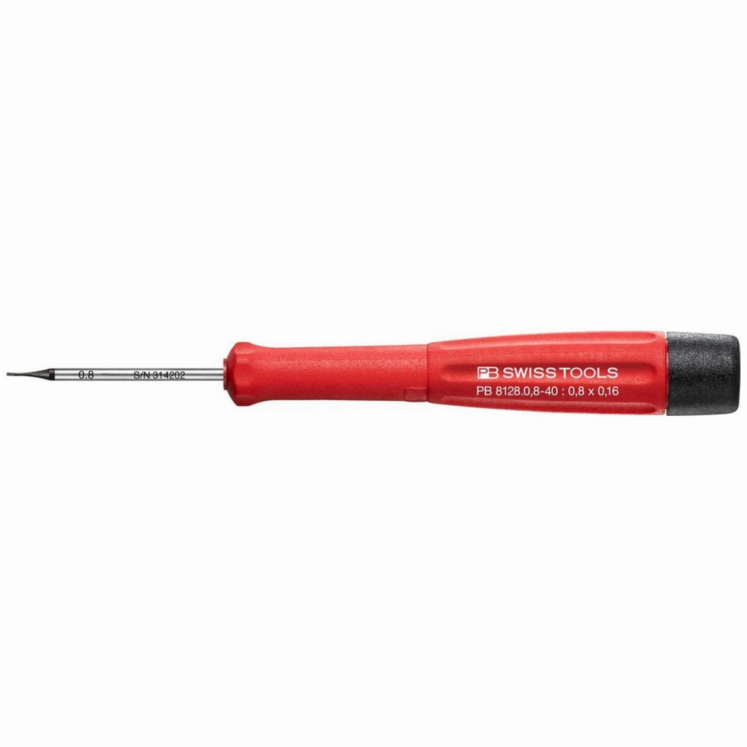 PB Swiss Tools PB 8128.0,8-40 Electronics Screwdriver for Slotted Screws, Precision, 0.8mm x 40mm