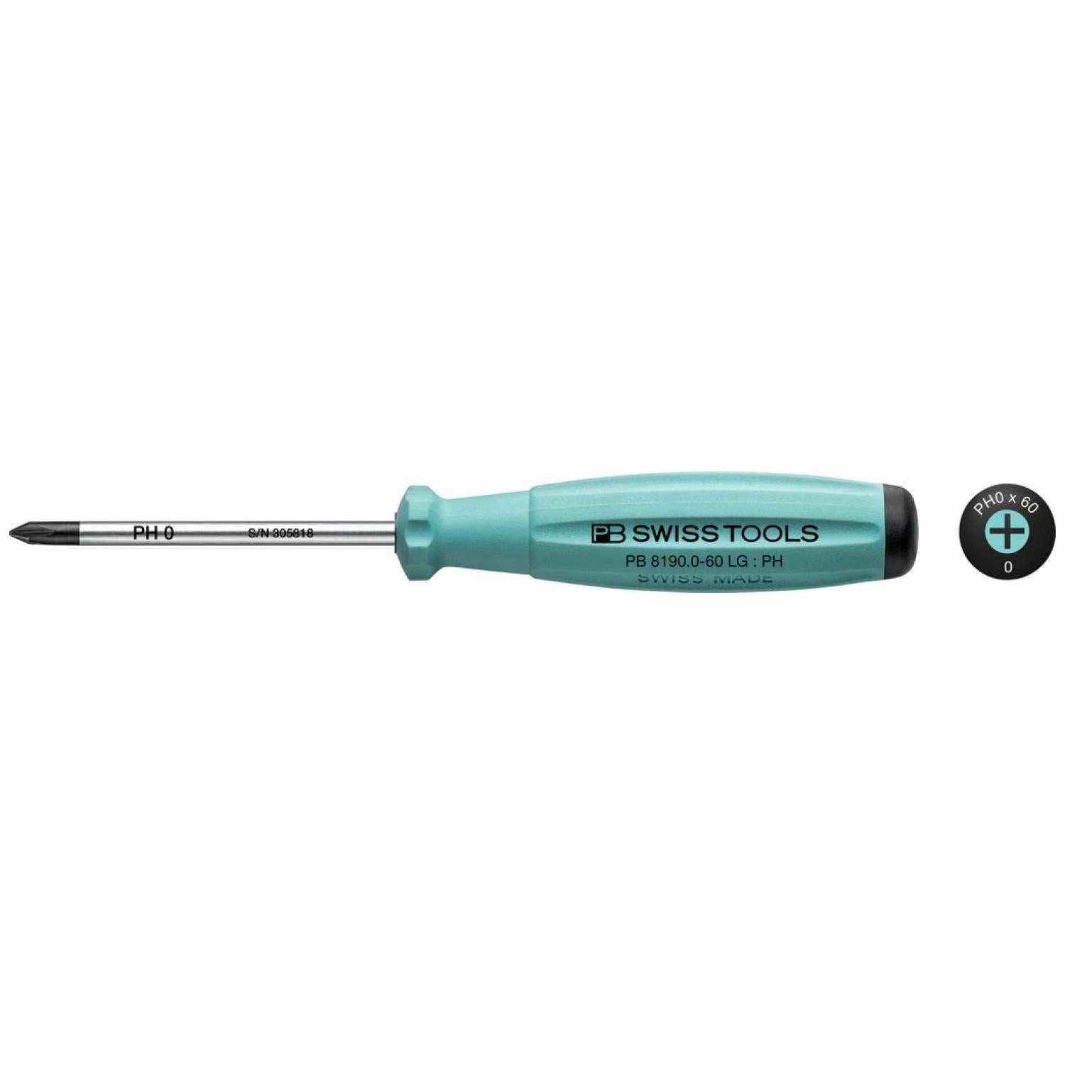 PB Swiss Tools PB 8190.0-60 LG SwissGrip Screwdrivers, Phillips