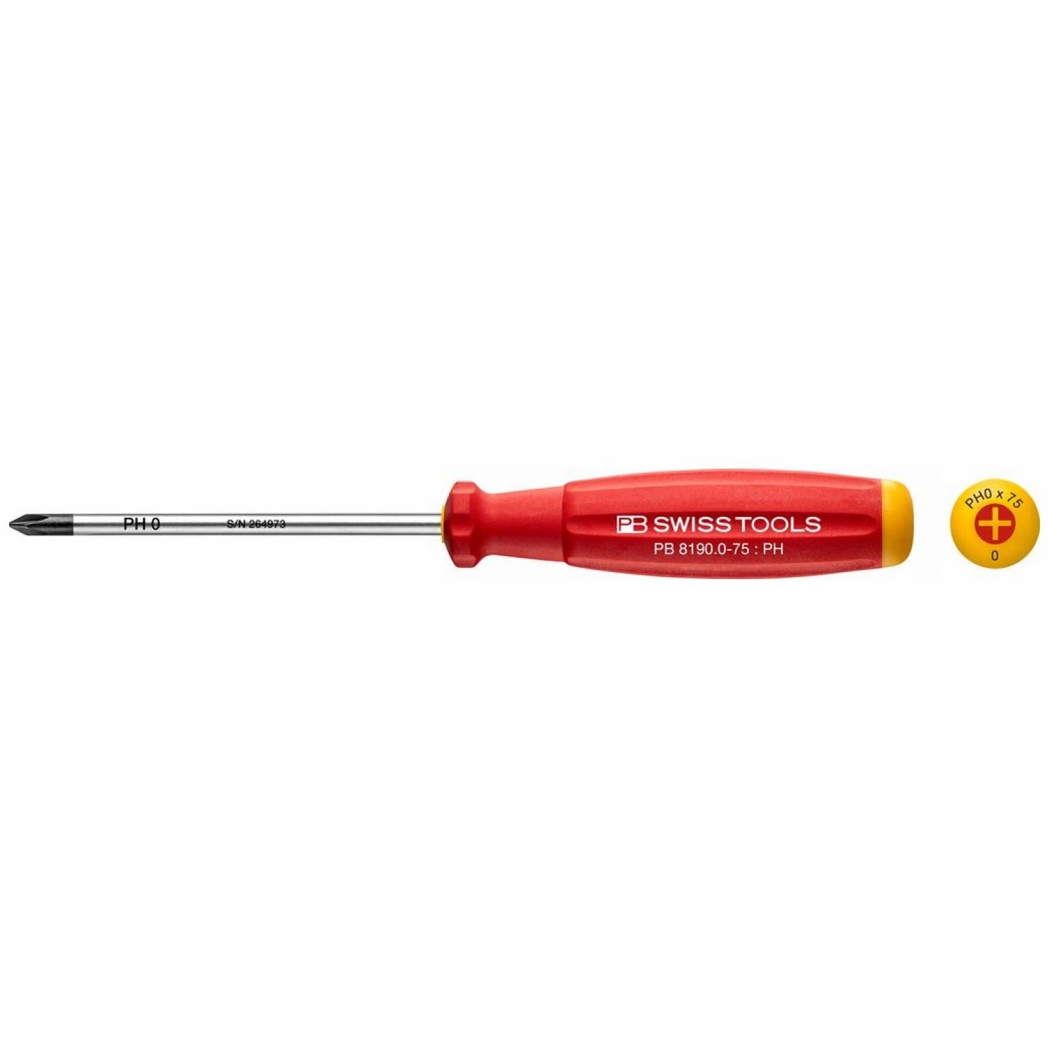 PB Swiss Tools PB 8190.0-75 SwissGrip Phillips Screwdriver 2-Component PH0