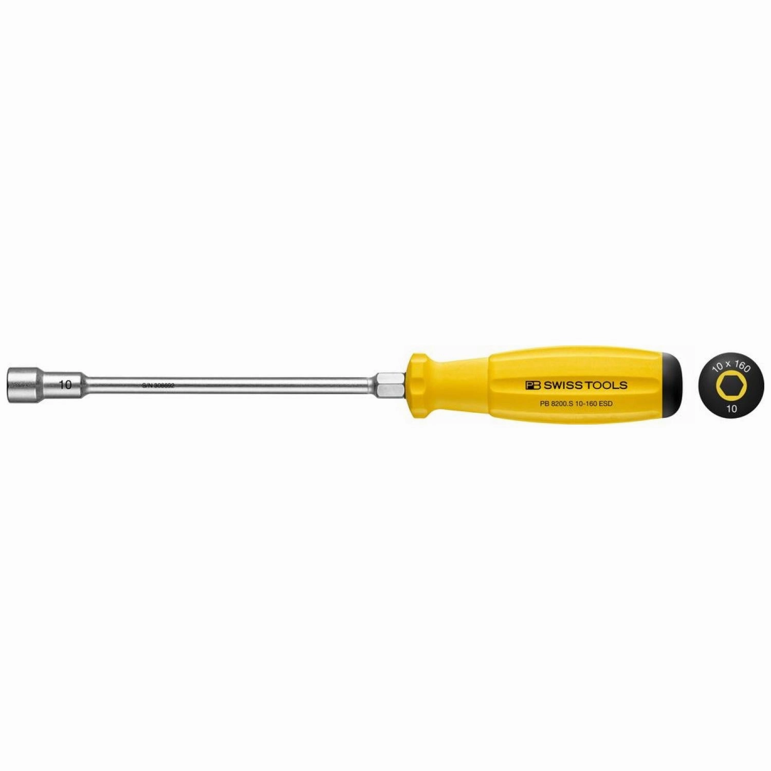 PB Swiss Tools PB 8200.S 10-160 ESD SwissGrip Socket Screwdrivers Hex ESD - 10 mm