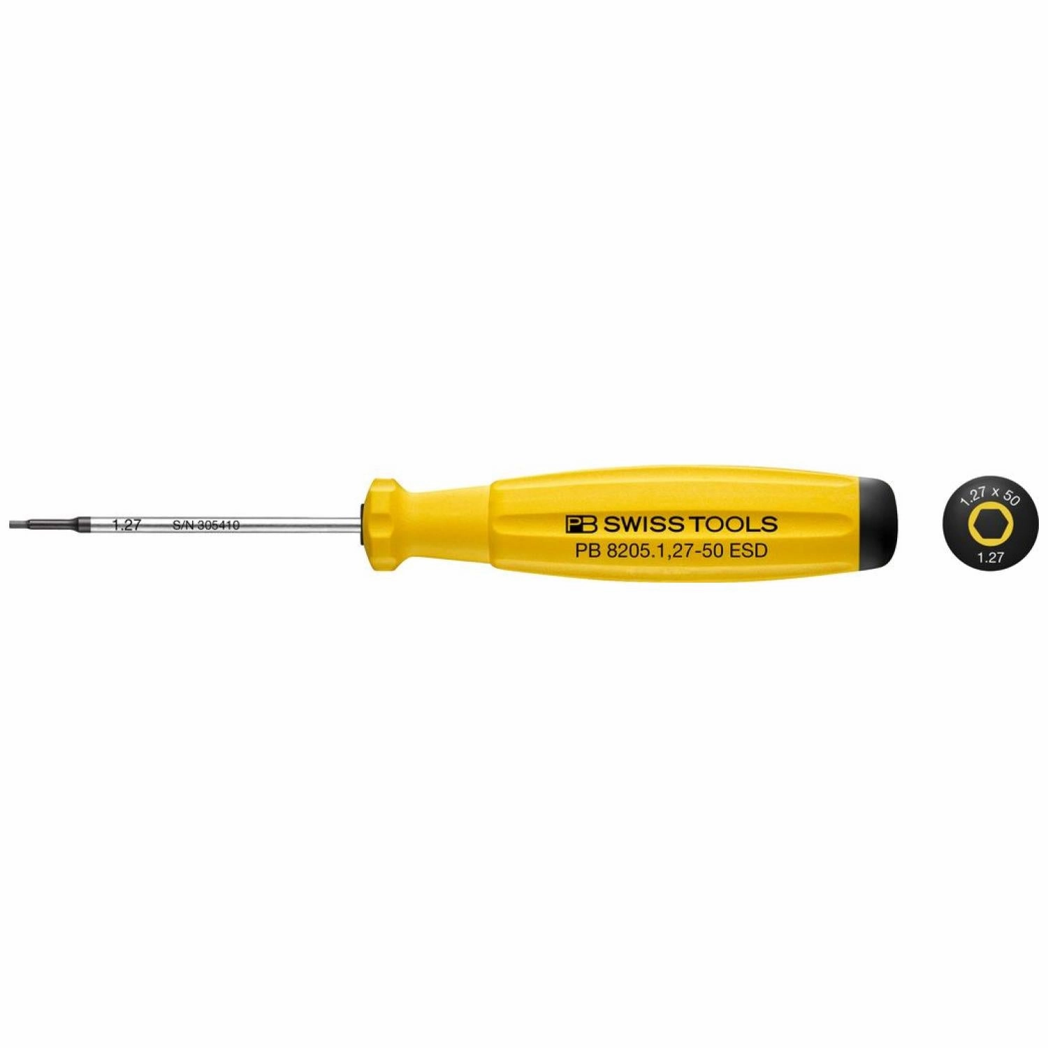 PB Swiss Tools PB 8205.1,27-50 ESD SwissGrip ESD screwdriver Inbus 1,27 mm
