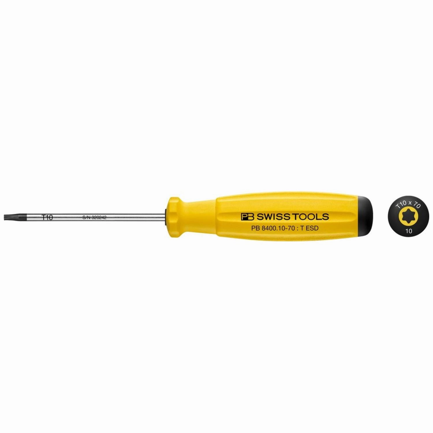 PB Swiss Tools PB 8400.10-70 ESD SwissGrip Screwdriver TORX  ESD - TX10