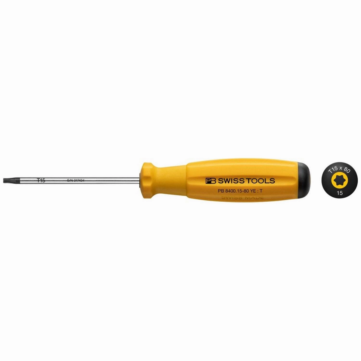PB Swiss Tools PB 8400.15-80 YE SwissGrip Screwdrivers, TORX