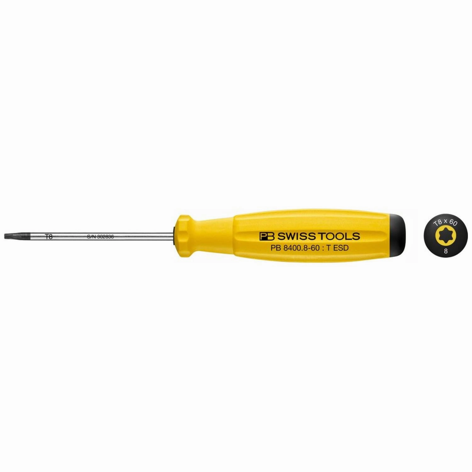 PB Swiss Tools PB 8400.8-60 ESD SwissGrip Screwdriver TORX  ESD - TX8