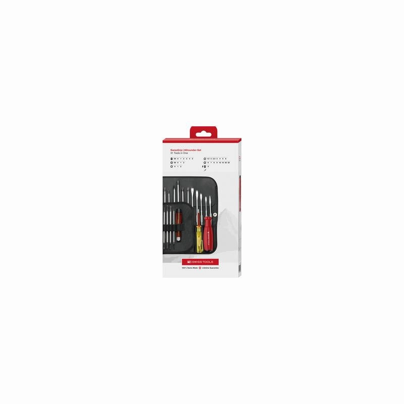PB Swiss Tools PB 8515.CBB SwissGrip Screwdriver Set, Set, Slotted, Phillips, Pozidriv, TORX, Hex , 31 pcs