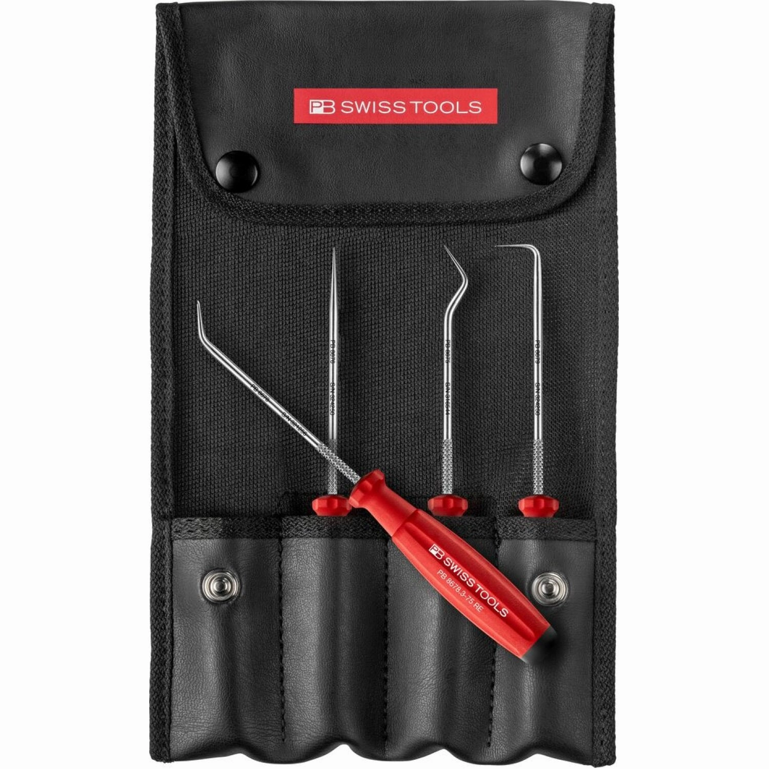 PB Swiss Tools PB 8681.Set CBB PickTool, SwissGrip handle, 4-Piece Set In Roll-Up Case