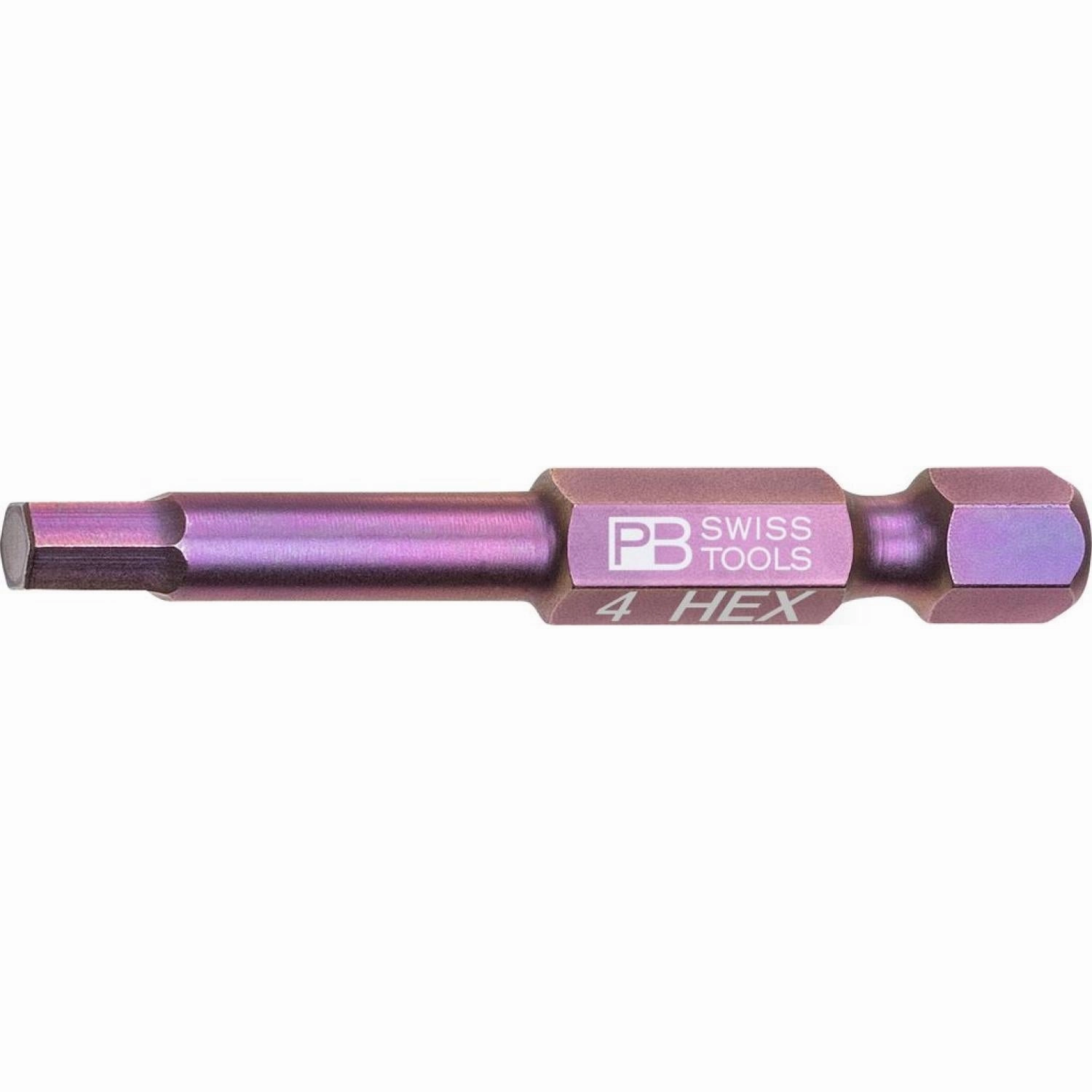 PB Swiss Tools PB E6.210/4 PrecisionBit for Hex Screws, Hex, 4 mm, 50mm