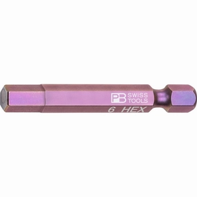 PB Swiss Tools PB E6.210/6 PrecisionBit for Hex Screws, Hex, 6mm x 50mm