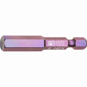 PB Swiss Tools PB E6.210/8 PrecisionBit for Hex Screws, Hex, 8mm x 50mm