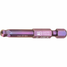 PB Swiss Tools PB E6.212/5 Precisionbit, Shape E 6.3 (1/4), With Ball End