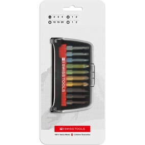 PB Swiss Tools PB E6.989 CN PrecisionBit, Design E 6.3 (1/4"), Set in BitCase, with Belt-Clip