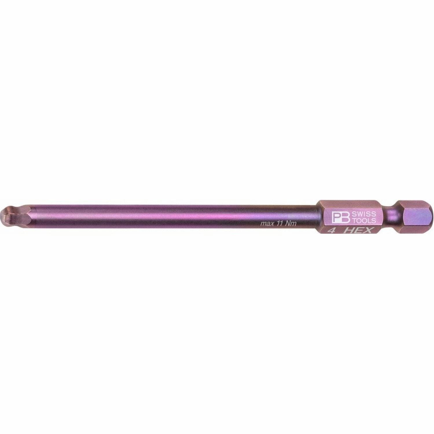 PB Swiss Tools PB E6L.212/4 PrecisionBit, 1/4" Bits, E6, Hex with Ball End, Long, 70mm