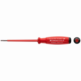 PBSwiss Tools PB 58100.1-100/3 - Slotted SwissGrip VDE Screwdriver, Insulated, 3mm x 100mm