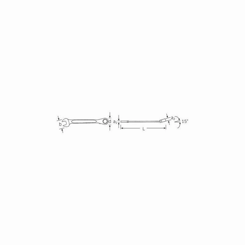 Stahlwille 41172222 Combination Offset Ratcheting Spanner