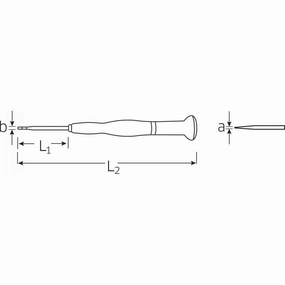 Stahlwille 47513004 4751 Size 4 Precision Slotted Screwdriver, 0.3 x 1.5 mm