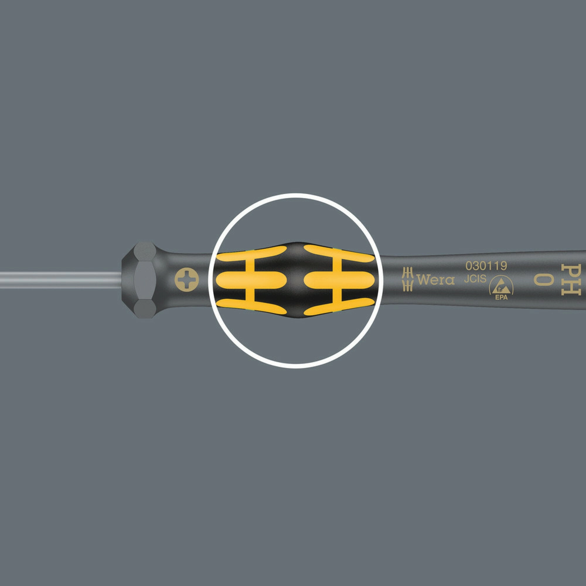 Wera 1550 PH ESD Kraftform Micro screwdriver for Phillips screws, PH 00 x 40 mm