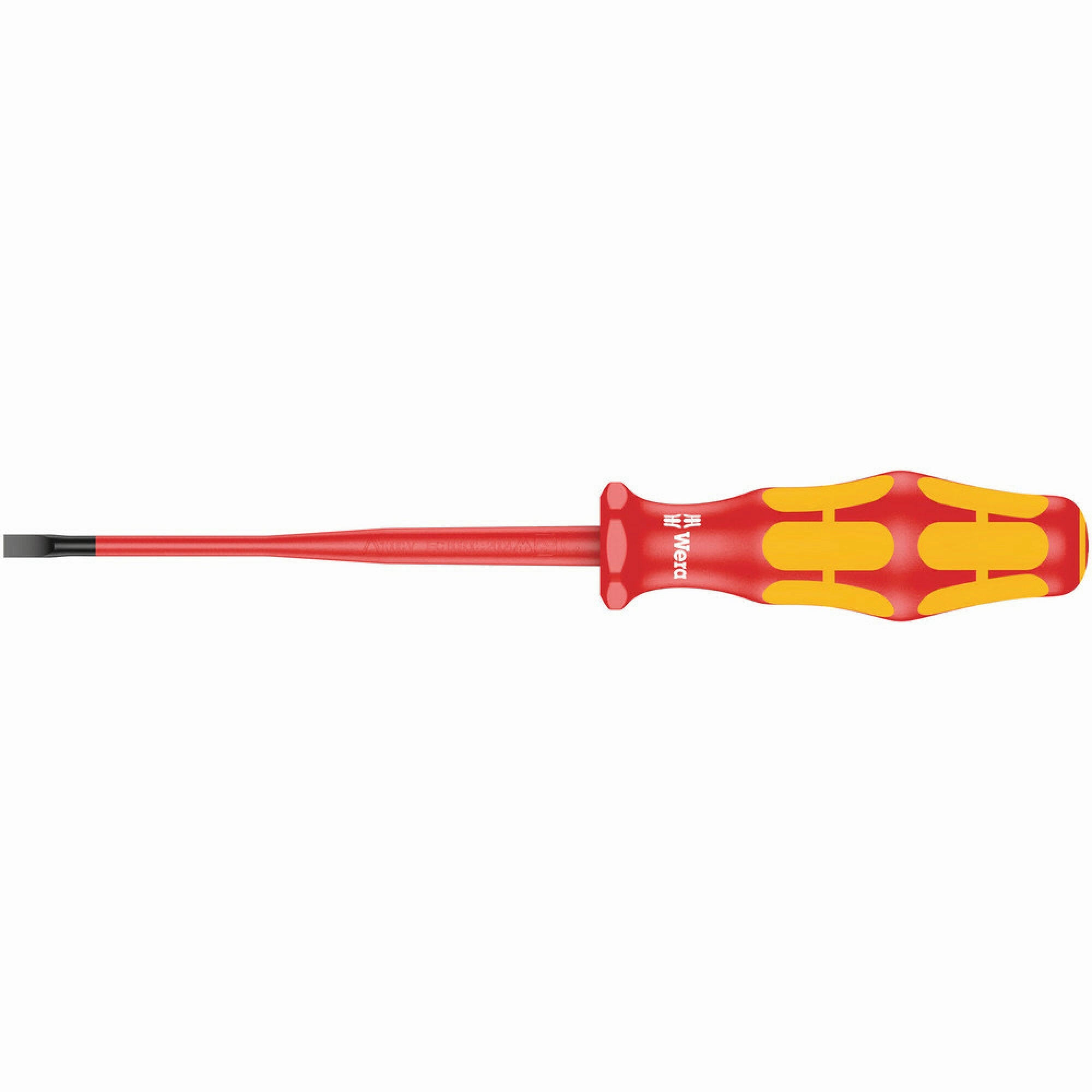 Wera 160 iSS VDE Insulated screwdriver with reduced blade and handle diameter for slotted screws, 0.8 x 4 x 100 mm