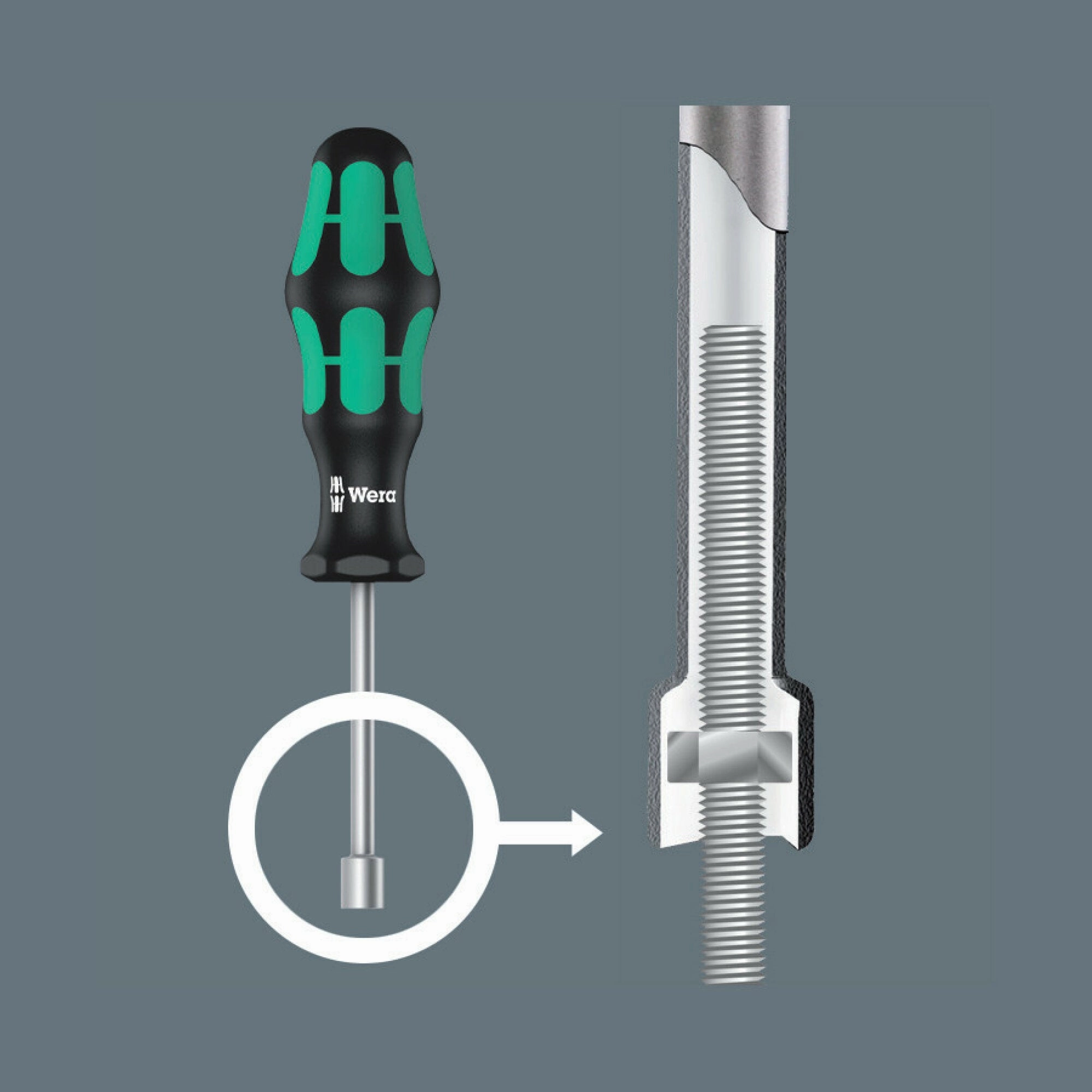 Wera 395 HO Nutdriver, 3/16" x 90 mm