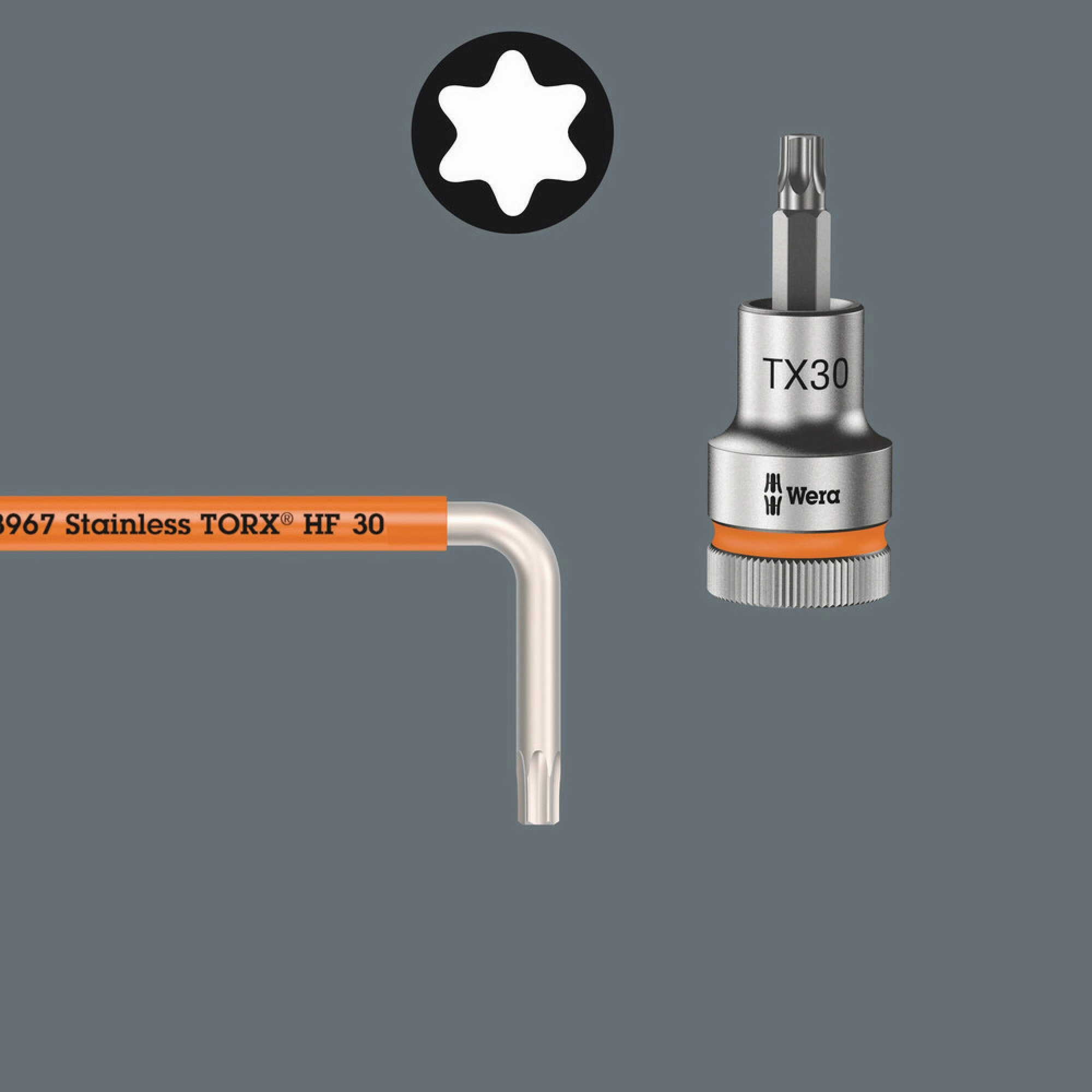 Wera 3967 SXL HF TORX L-key Multicolour with holding function, long, stainless, TX 8 x 90 mm