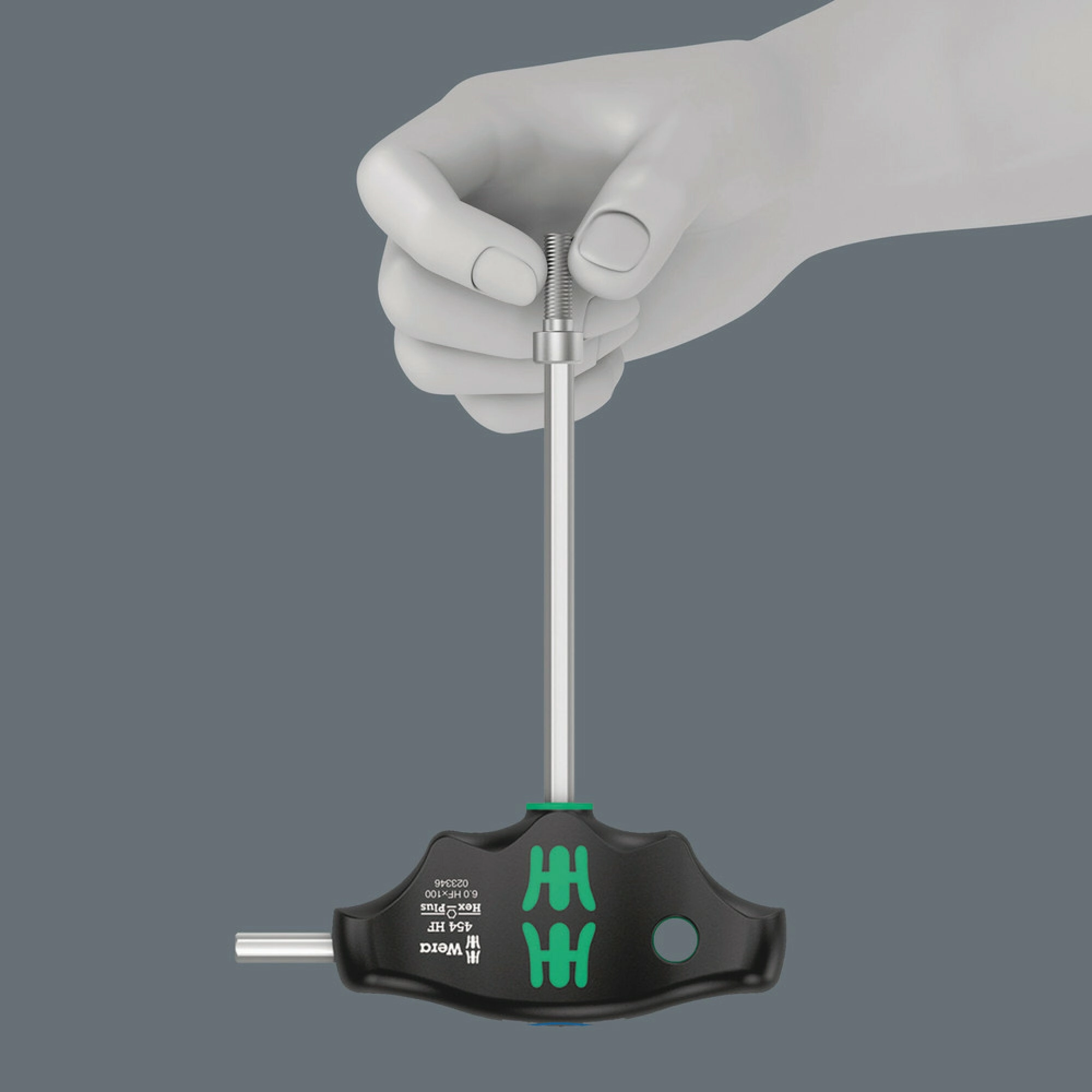 Wera 454 HF T-handle hexagon screwdriver Hex-Plus with holding function, 10 x 200 mm