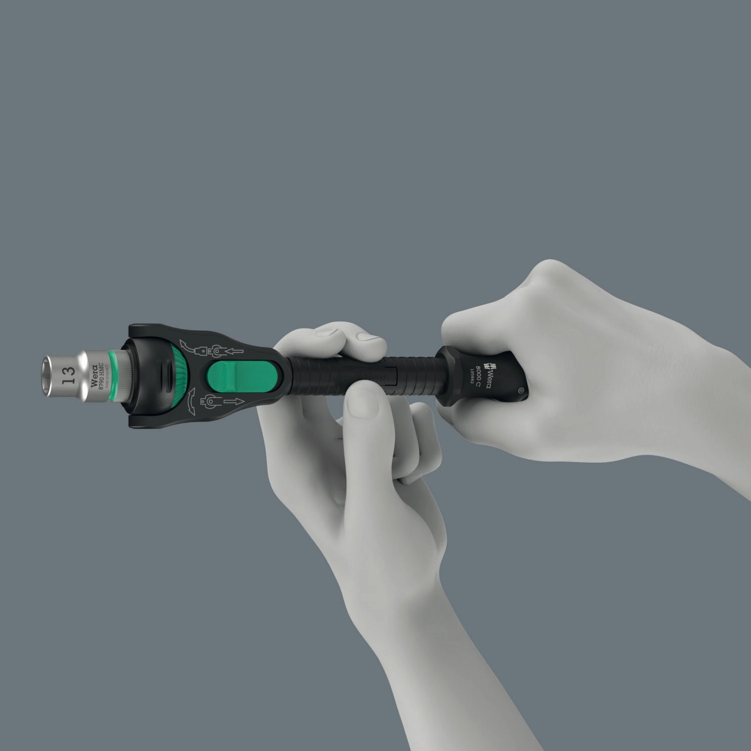 Wera 8000 C Black Edition Zyklop Speed Ratchet with 1/2" Drive