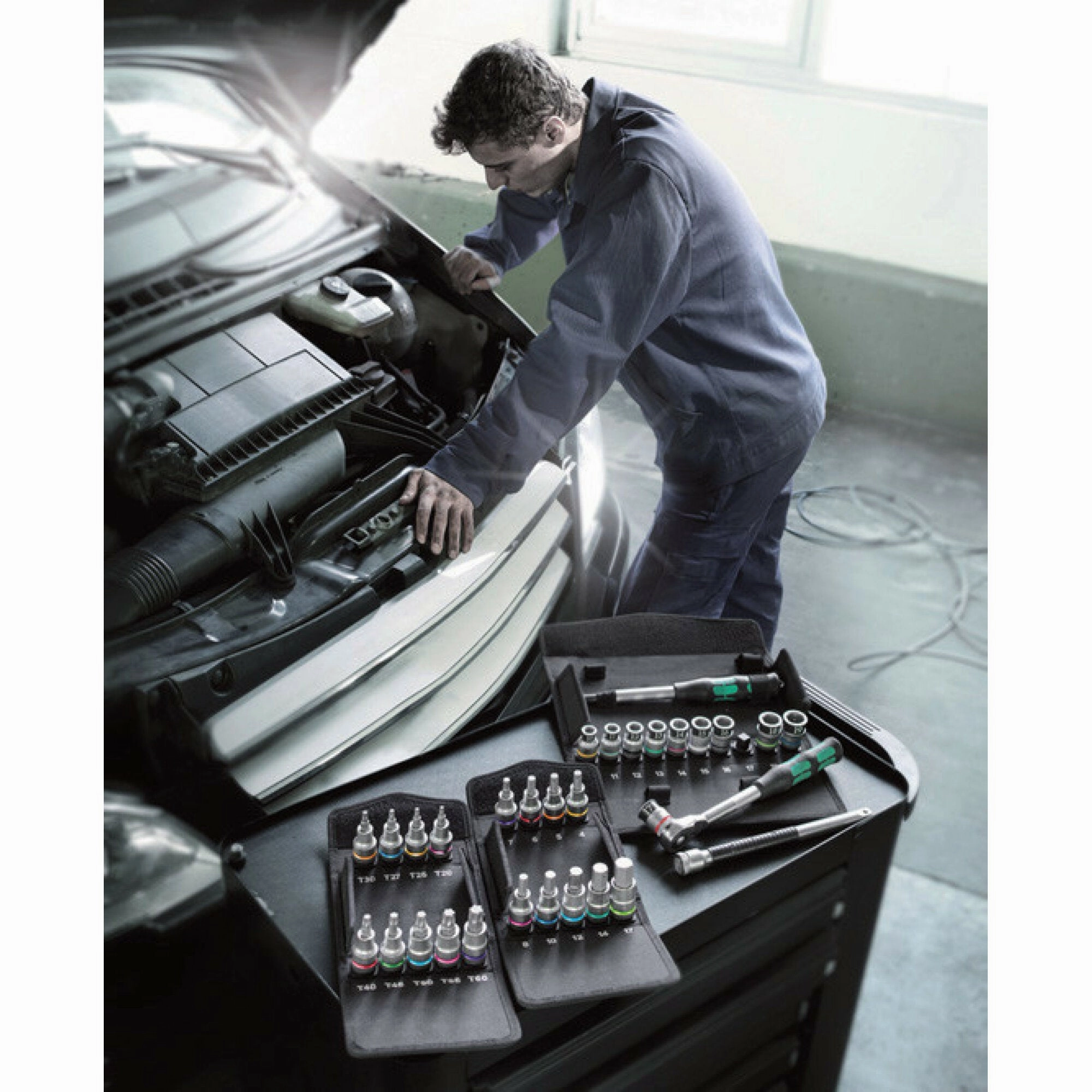 Wera 8767 C TORX HF 1 Zyklop bit socket set with 1/2" drive, with holding function, 9 pieces