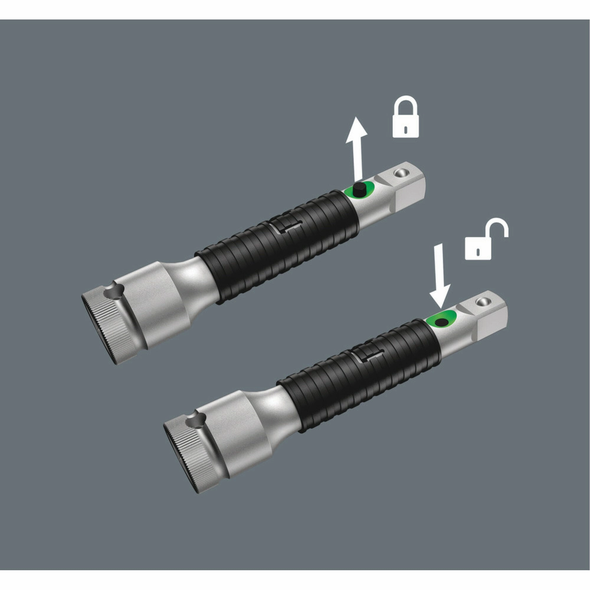 Wera 8796 SB Zyklop "flexible-lock" extension with free-turning sleeve, short, 3/8", 3/8" x 125 mm